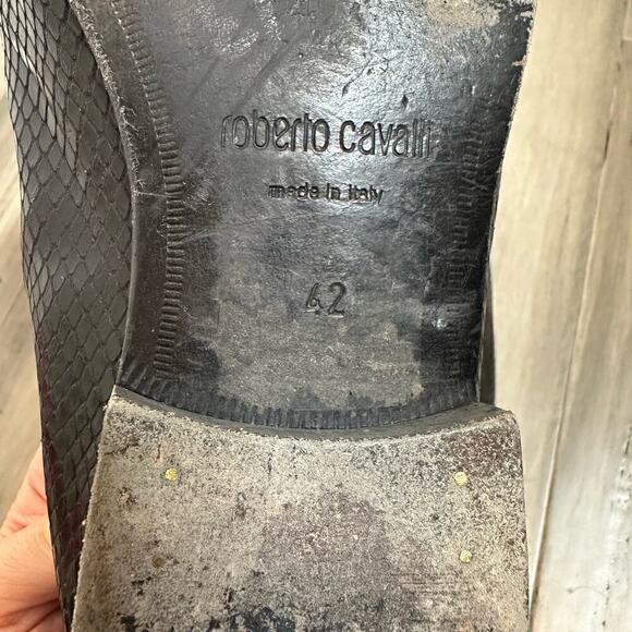 Roberto Cavalli Men's Snake Loafers Slip On Black Size 42 US 9 - Picture 8 of 9